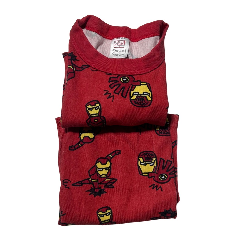 Hanna Andersson Marvel Iron Man Organic Cotton Pajama Set‎ Red Kids Size 10